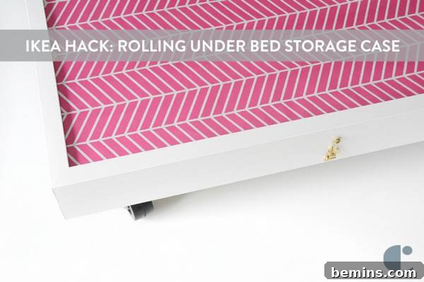 Share this IKEA Hack Rolling Under Bed Storage Box on Pinterest!