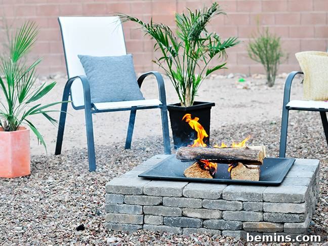 Spring Fever: Outdoor Entertaining Made Easy 4 Modern DIY fire pit in a backyard setting