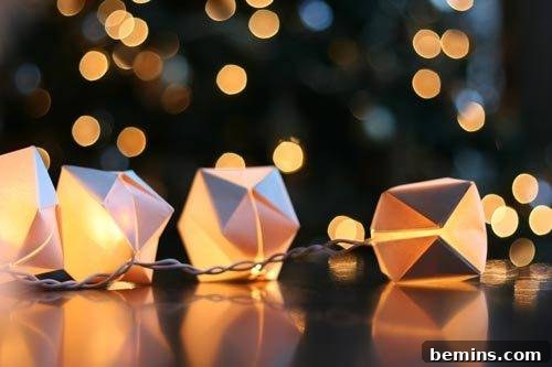 Spring Fever: Outdoor Entertaining Made Easy 5 DIY paper cube string lights illuminating an outdoor space