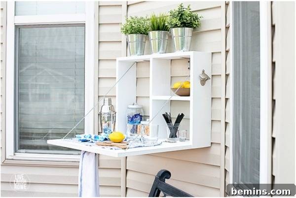 Spring Fever: Outdoor Entertaining Made Easy 7 DIY outdoor serving station with drinks and glassware