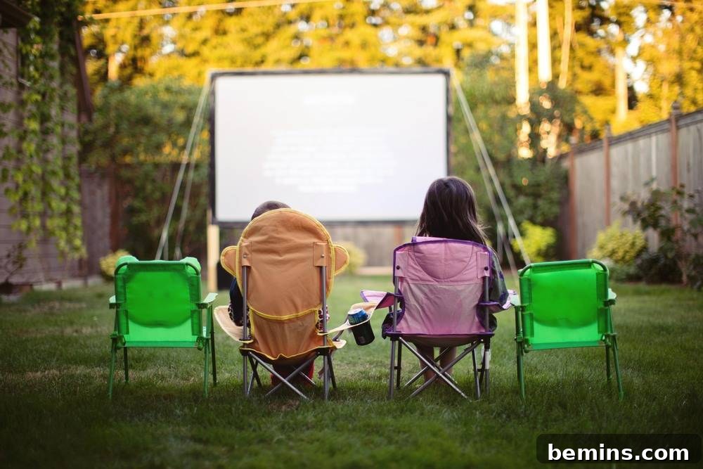Spring Fever: Outdoor Entertaining Made Easy 8 Outdoor movie theater setup in a backyard