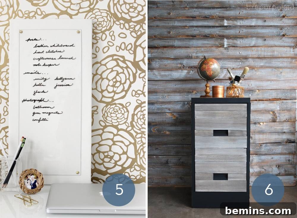 Office Bliss: 10 DIY Organization Hacks 5 Leather Dry Erase Board DIY