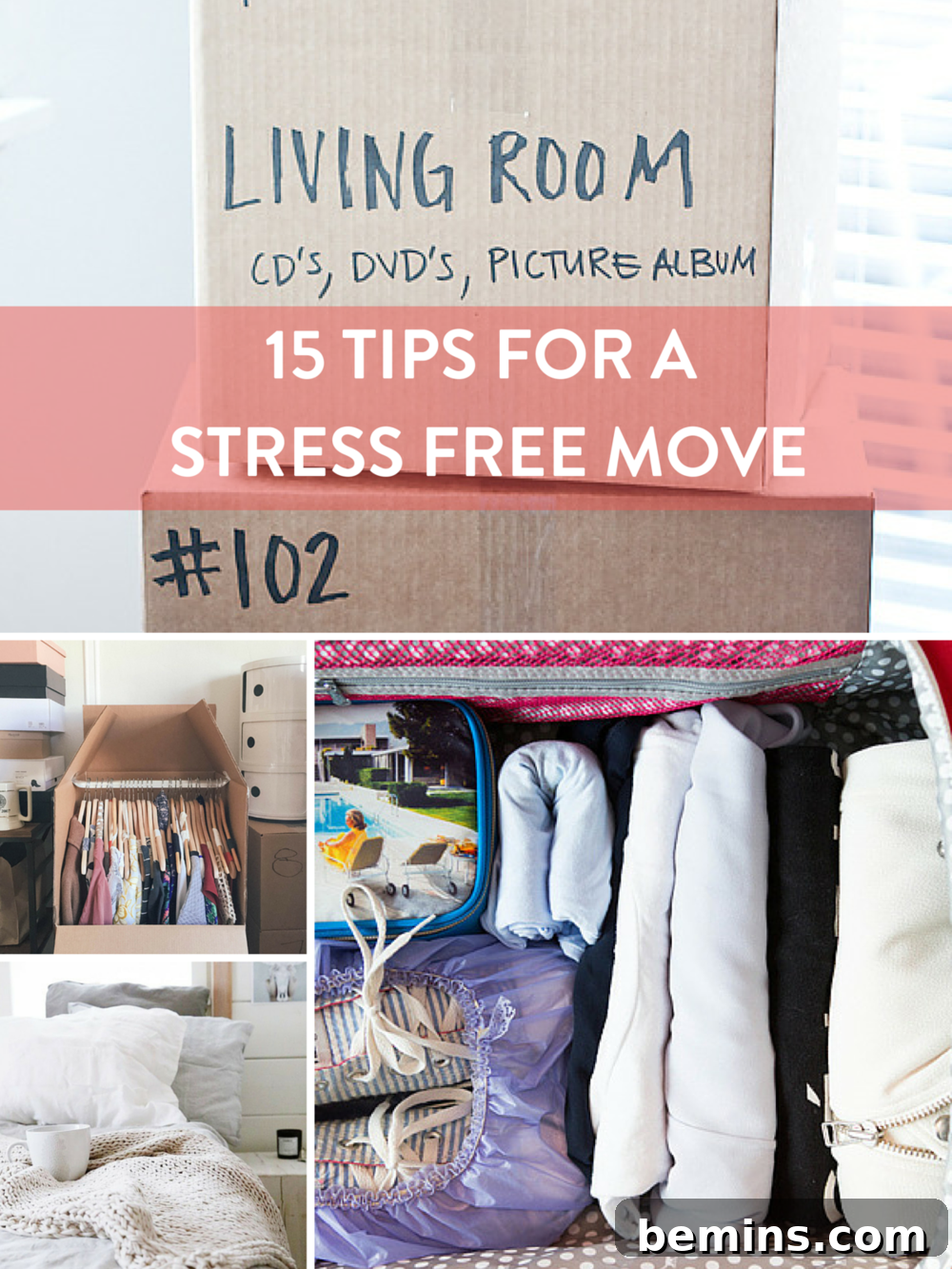 Effortless Moving 15 Tips for a StressFree Relocation 16 Several clothing items are folded up and ready to be moved - Moving Day Organization