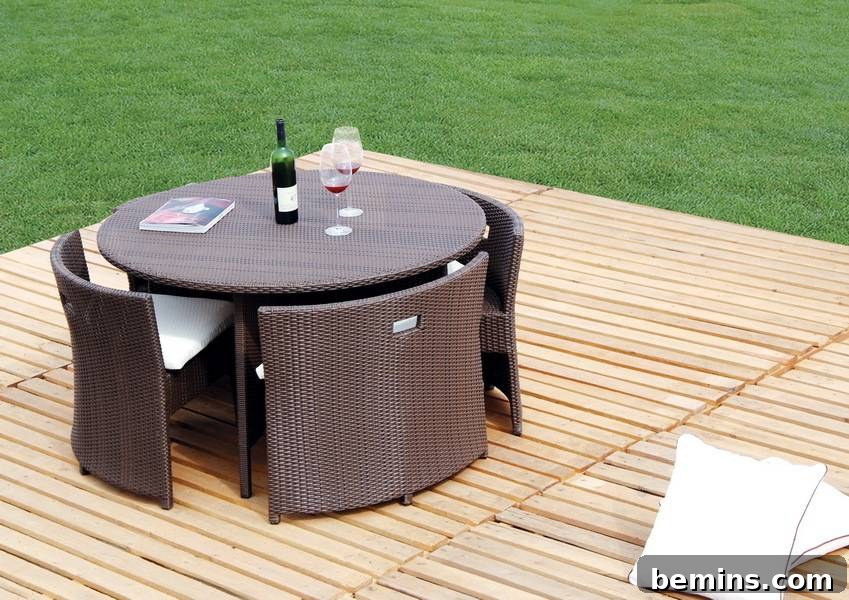 Pie-Shaped Outdoor Table for Corner Placement