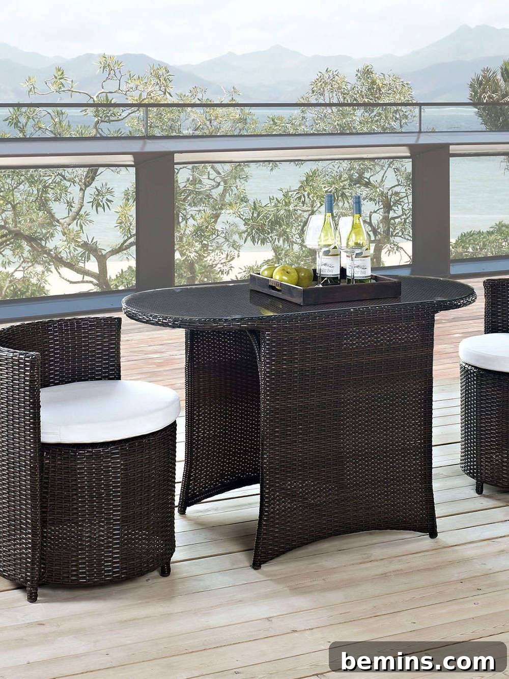 Nesting Bistro Set with Chairs that Tuck Underneath the Table
