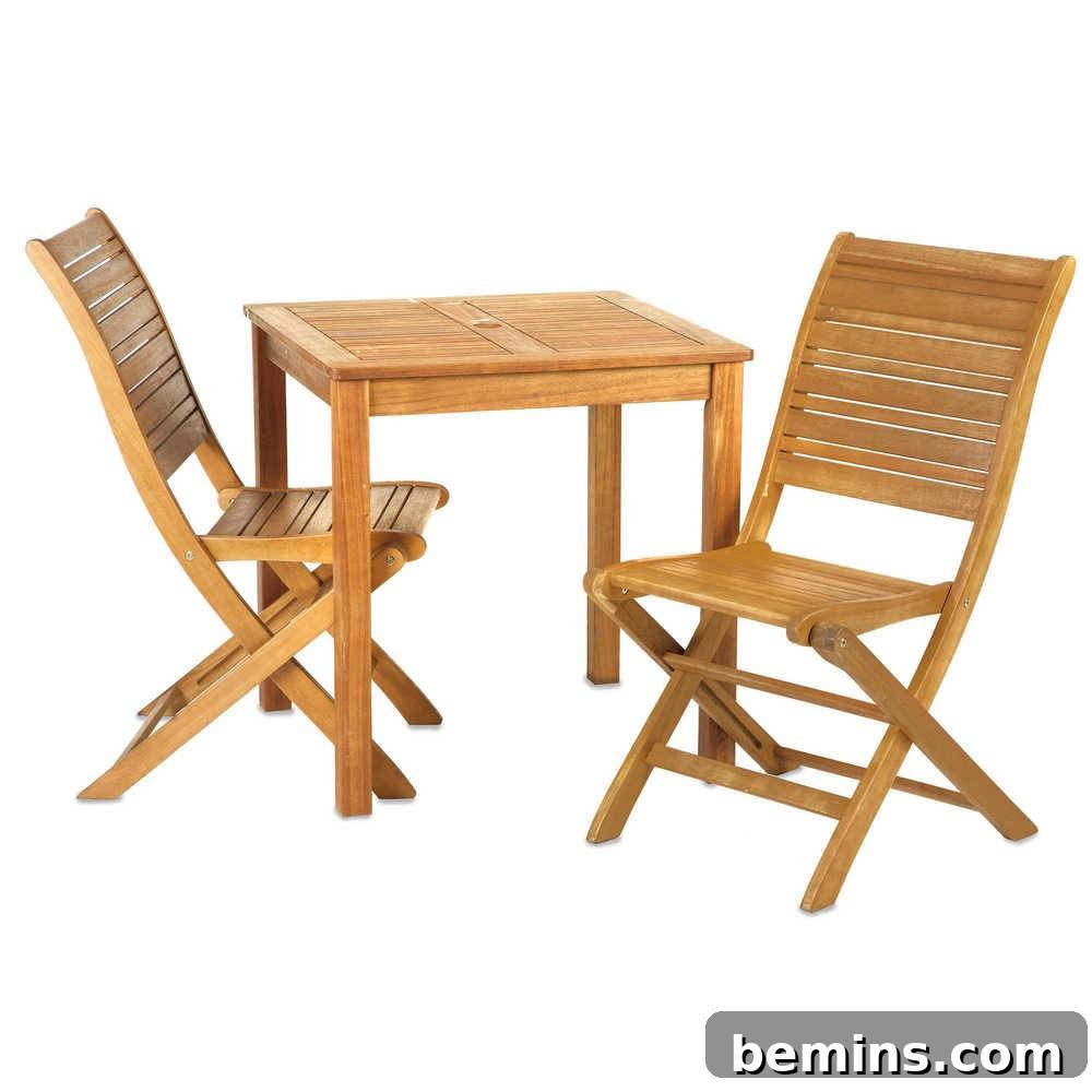 Small Outdoor Table with Folding Chairs for Easy Storage