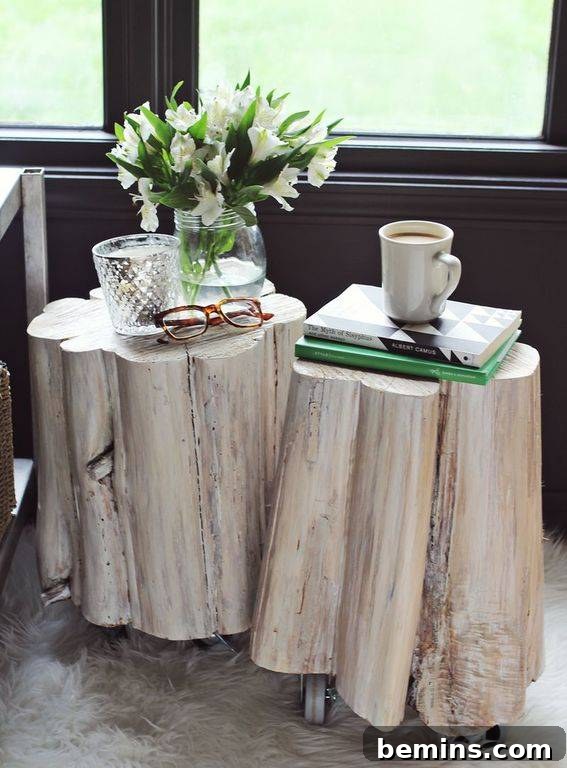 Tree Stumps as Side Tables