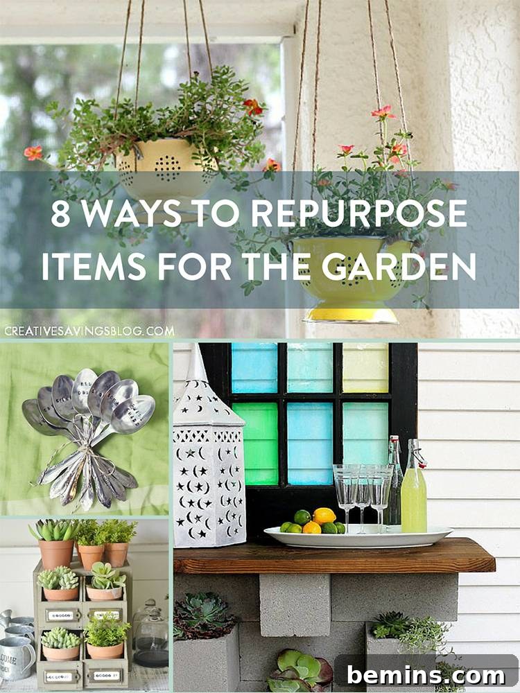 Garden with Repurposed Items