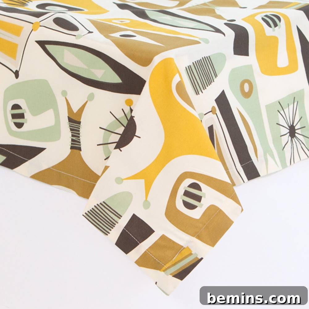 Atomic Dreams Tablecloth - Mid-century modern patterned table linen