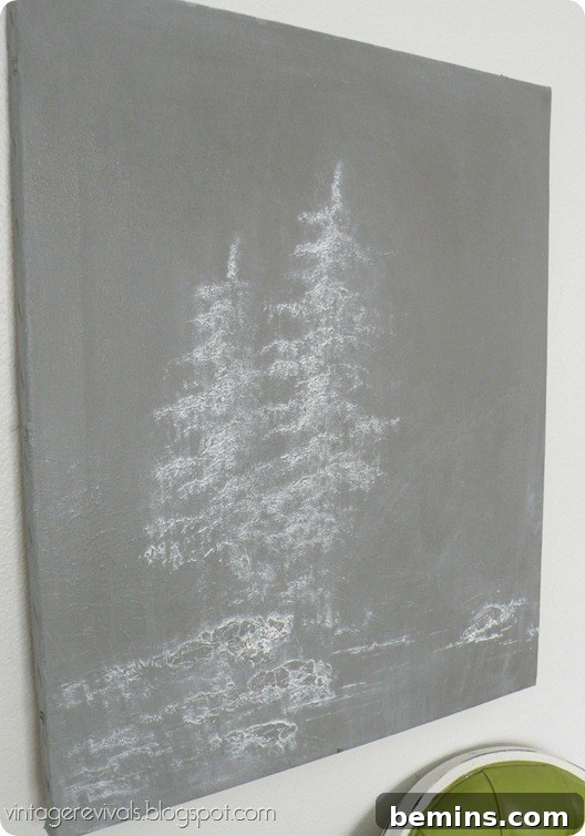 Monochrome Evergreen Trees: A Thrift Store Art Transformation