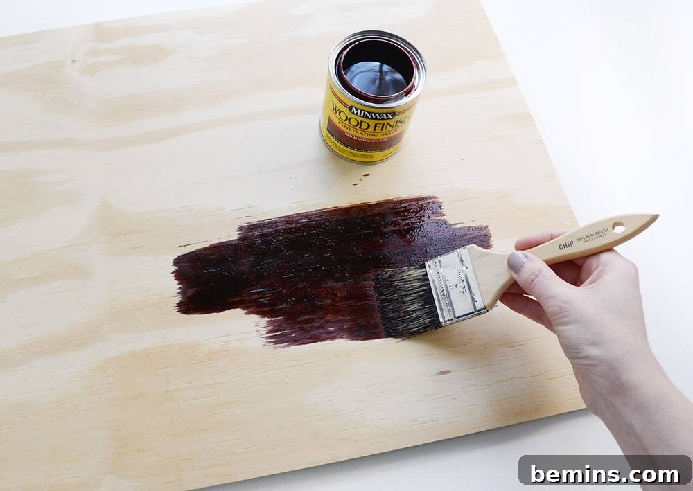 Staining wood for DIY utensil art