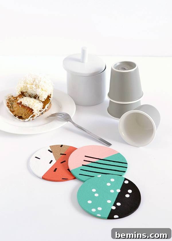 Patterned Cork Coasters: Elevating Your Drink Experience 22 Variety of DIY Patterned Cork Coasters