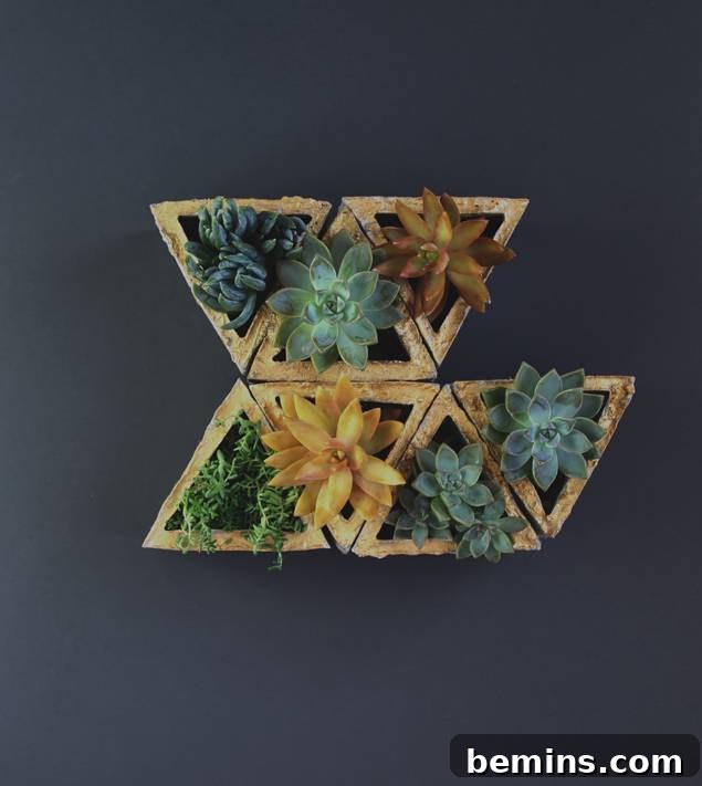 Concrete Modular Geometric Wall Planters