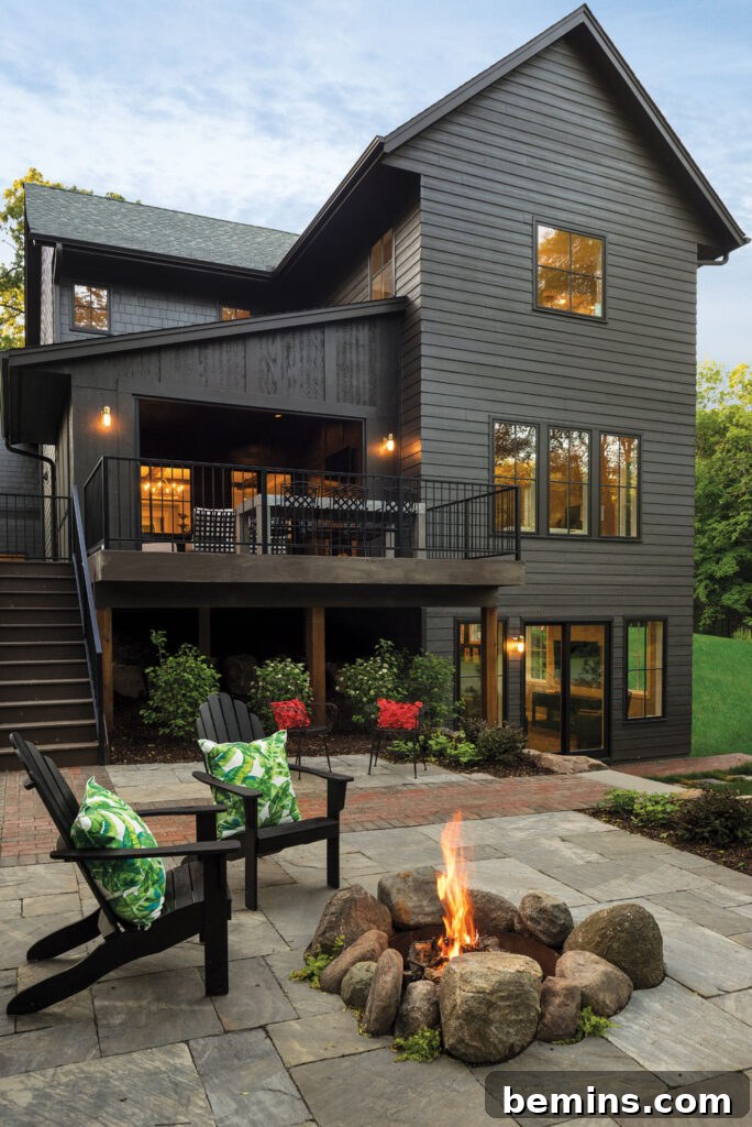 Dark Green Panel and Shake Shingle Exterior