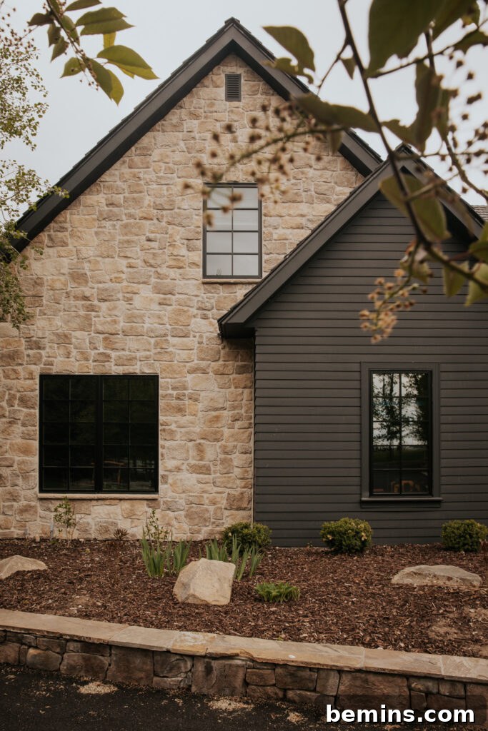 Dark Plank Exterior with Cobblestone
