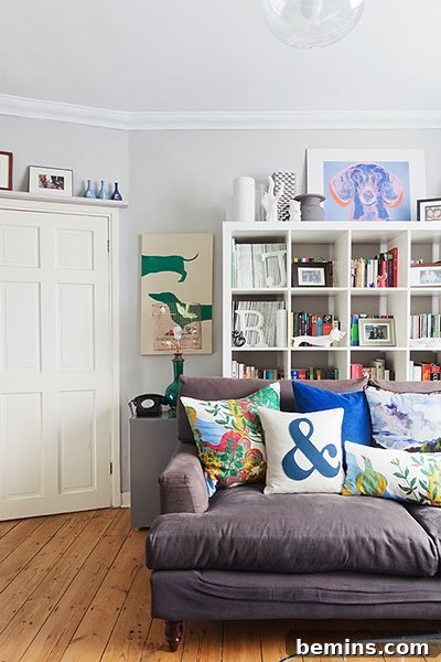 Living Room with Typography Accents