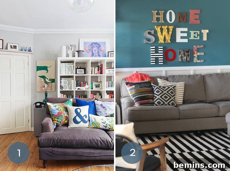 Colorful Living Room with Ampersand Pillow