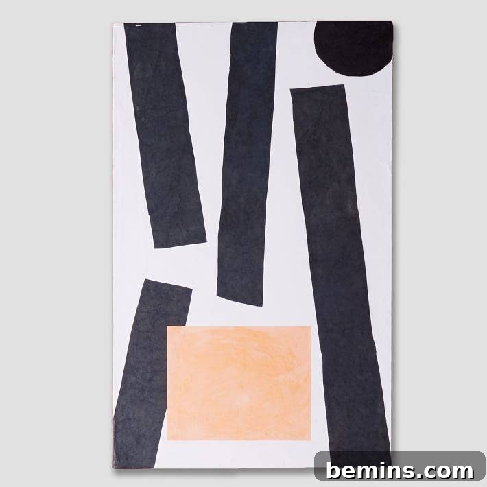 Papier Mache Wall Art Overlapping Stripes