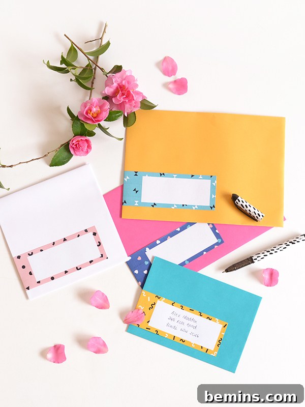Printable Patterned Envelope Address Labels