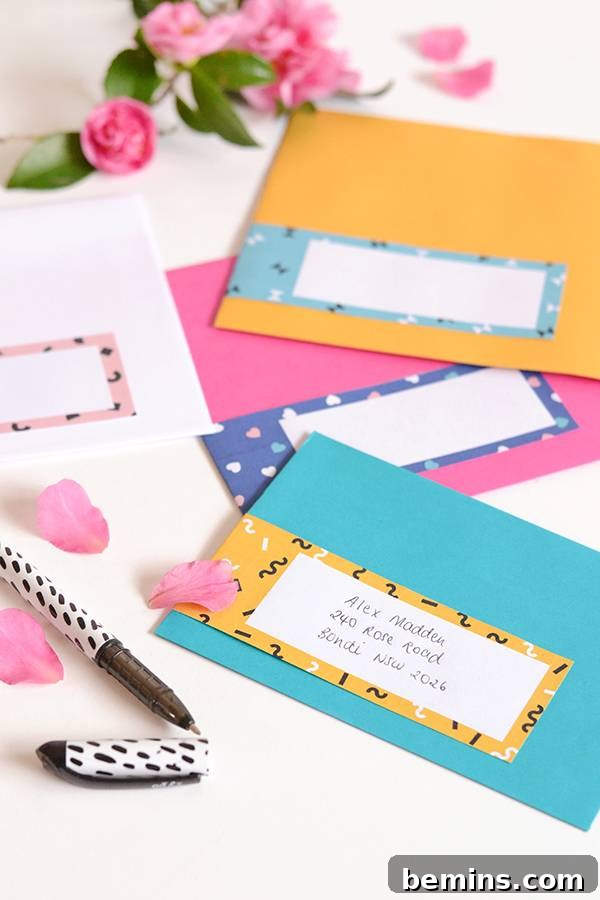 Printable Patterned Envelope Address Labels