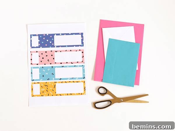 Printable Patterned Envelope Address Labels