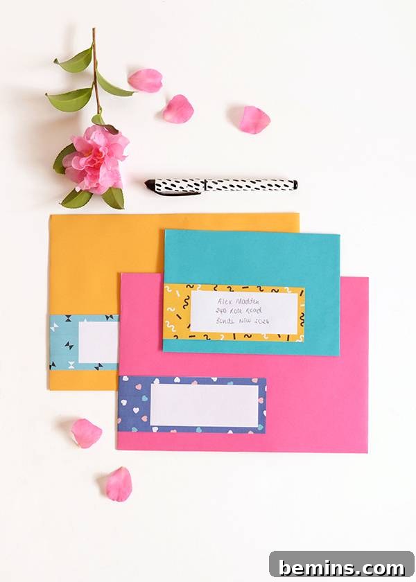 Printable Patterned Envelope Address Labels