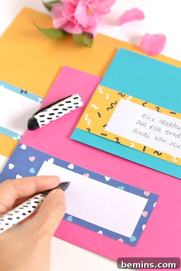 Printable Patterned Envelope Address Labels