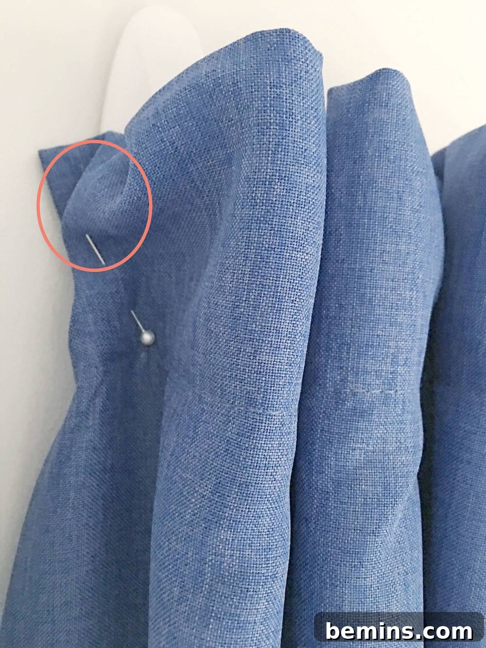Place Dowel Rod on Command Strip Hooks