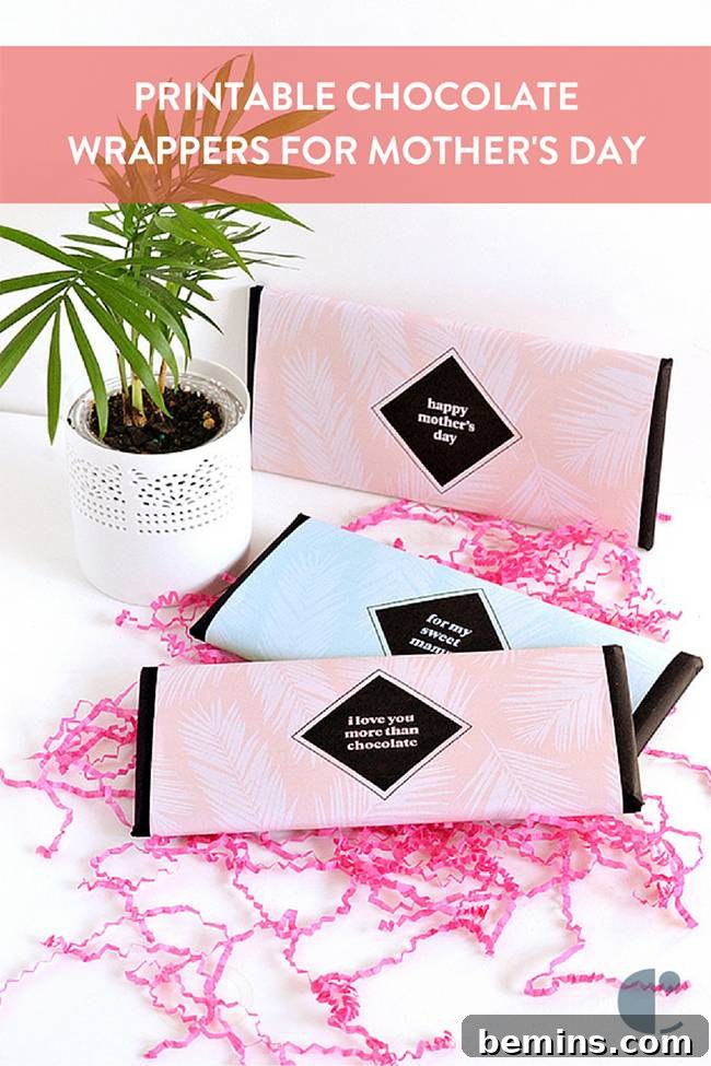 Printable Chocolate Bar Wrappers: A Sweet Mother's Day Gift 13 Printable Chocolate Wrappers for Mother's Day - Gift Idea 3