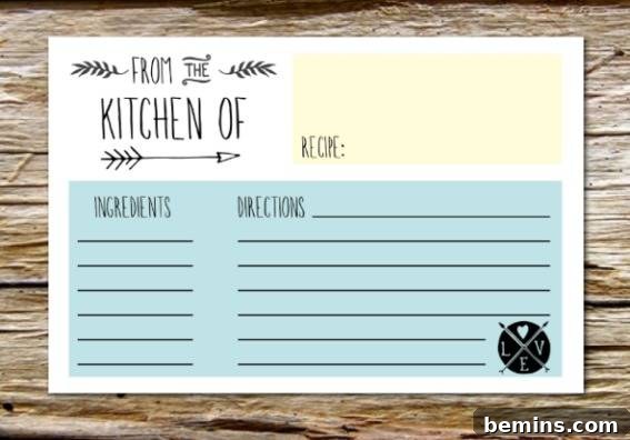 10 Heartfelt Printables: A Free Mother's Day Gift Guide 5 Printable recipe cards with a blue and yellow design, perfect for a mom who loves to cook.