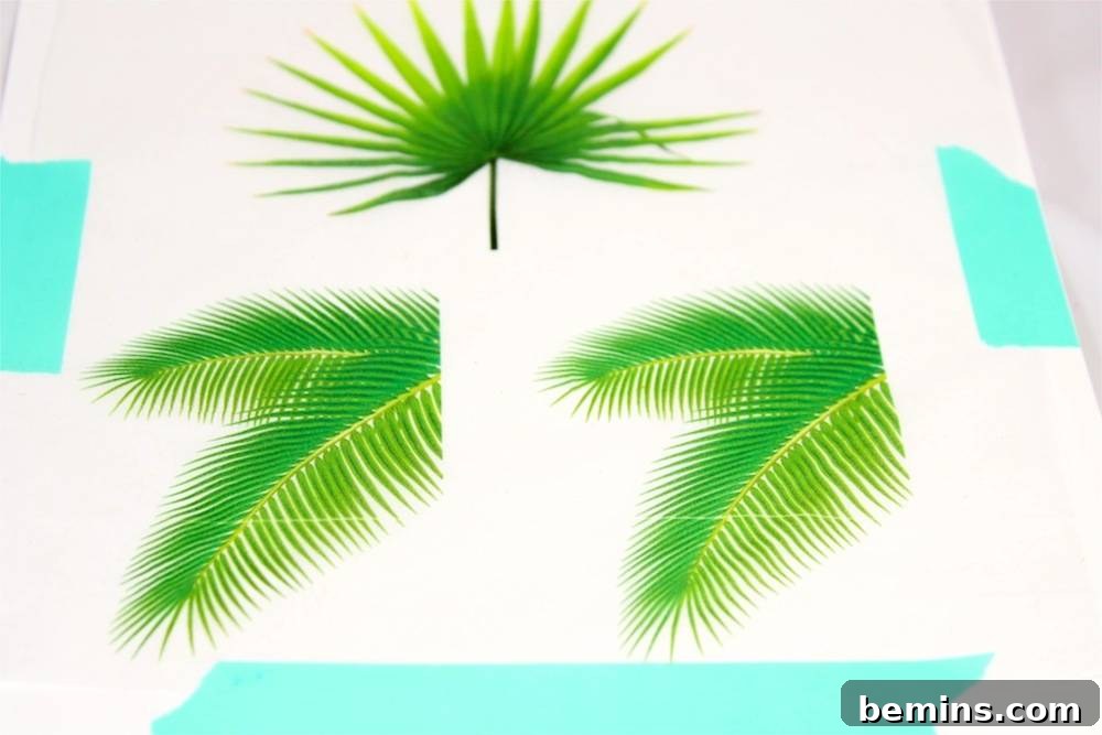DIY Tropical Leaf Coasters: A Touch of Paradise at Home 5 Printing tropical leaves onto tissue paper