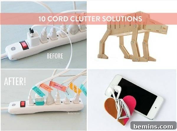 Organized cords and a clutter-free space