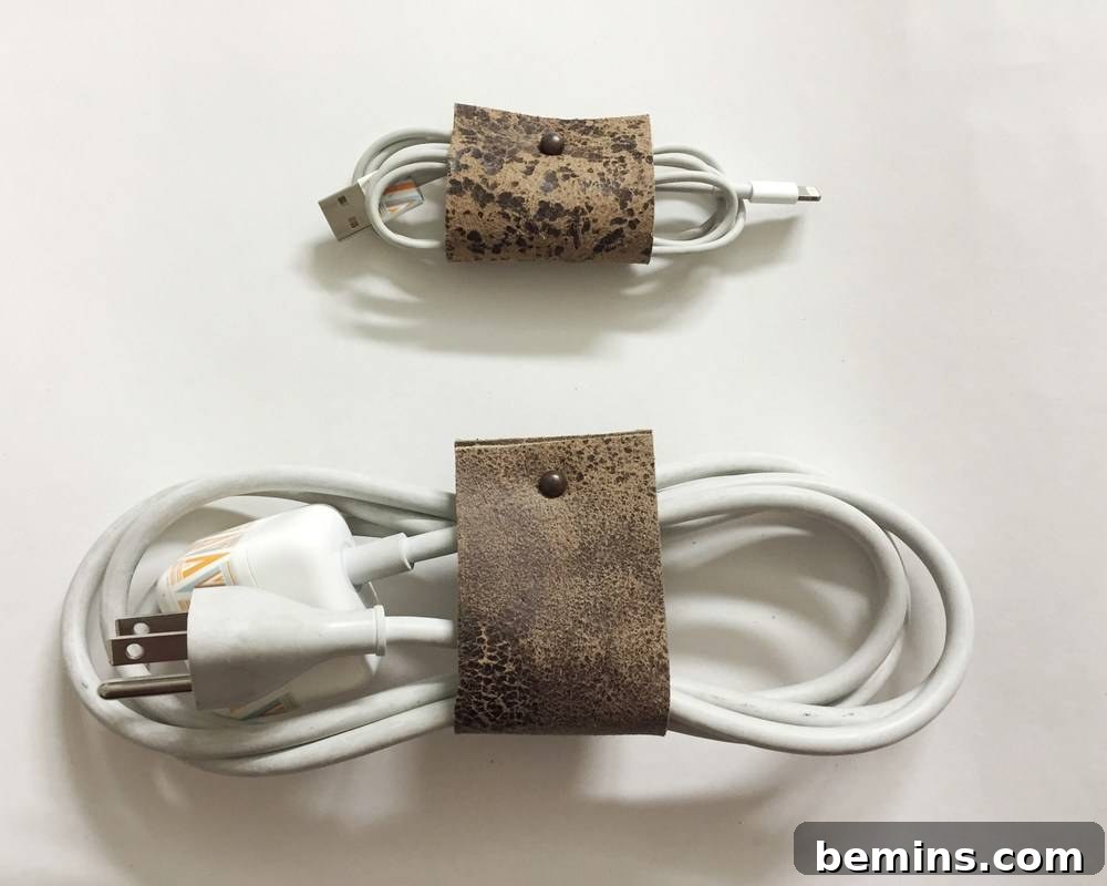 Roundup: 10 Clever Cord Control Ideas for a Tidy Home 3 DIY leather cord keepers