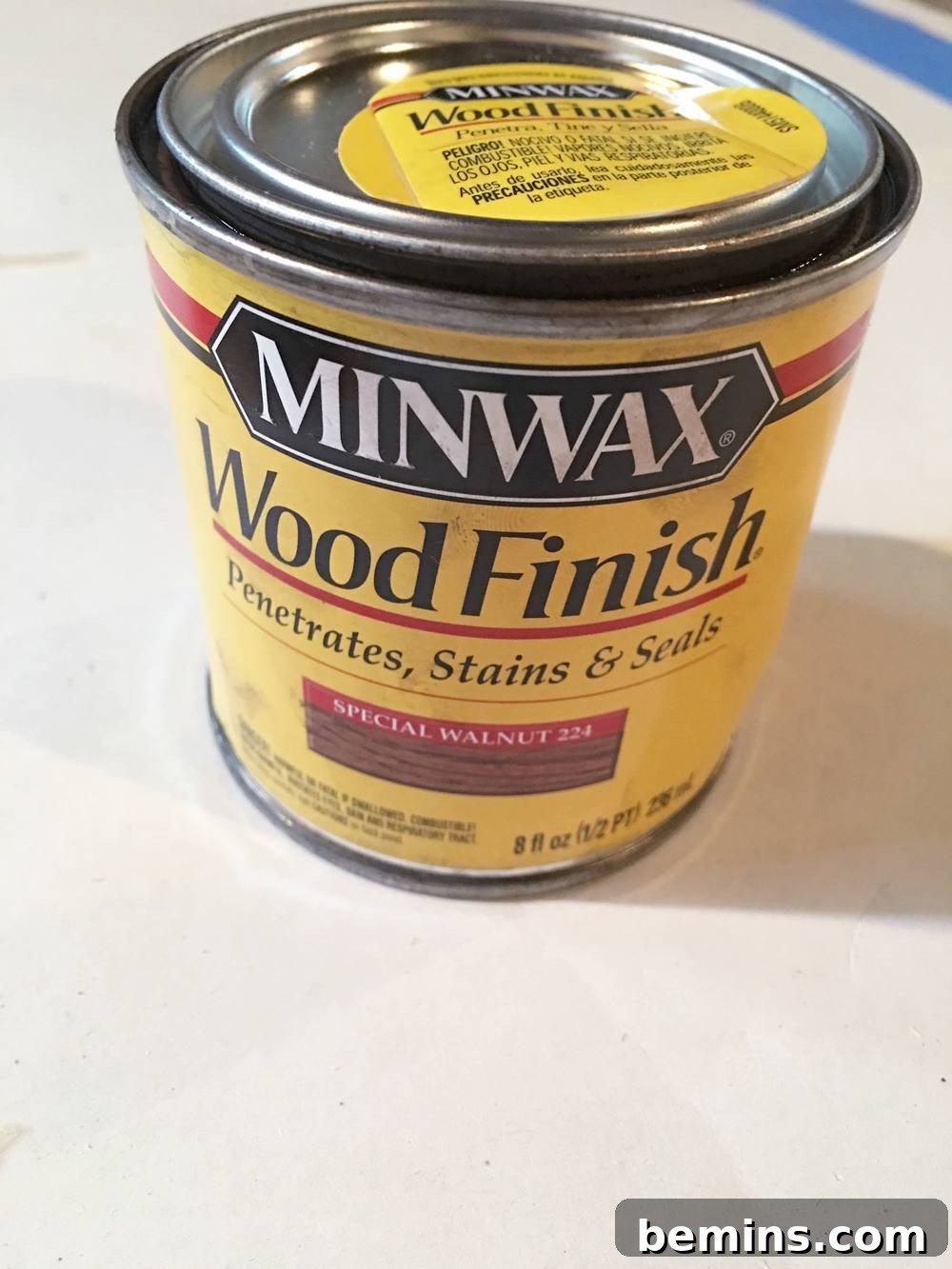 Applying Wood Stain - Close Up