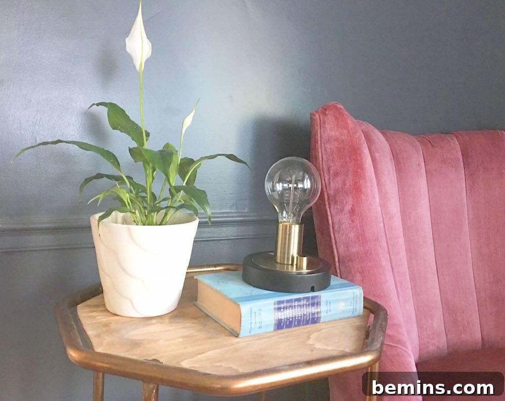 Updated Thrift Store Side Table in Room Setting