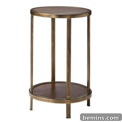 Inspiration: Matte Brass and Wood Side Table