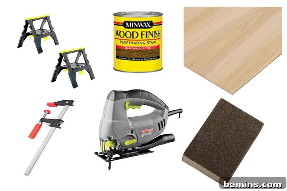 Materials for DIY Side Table Makeover