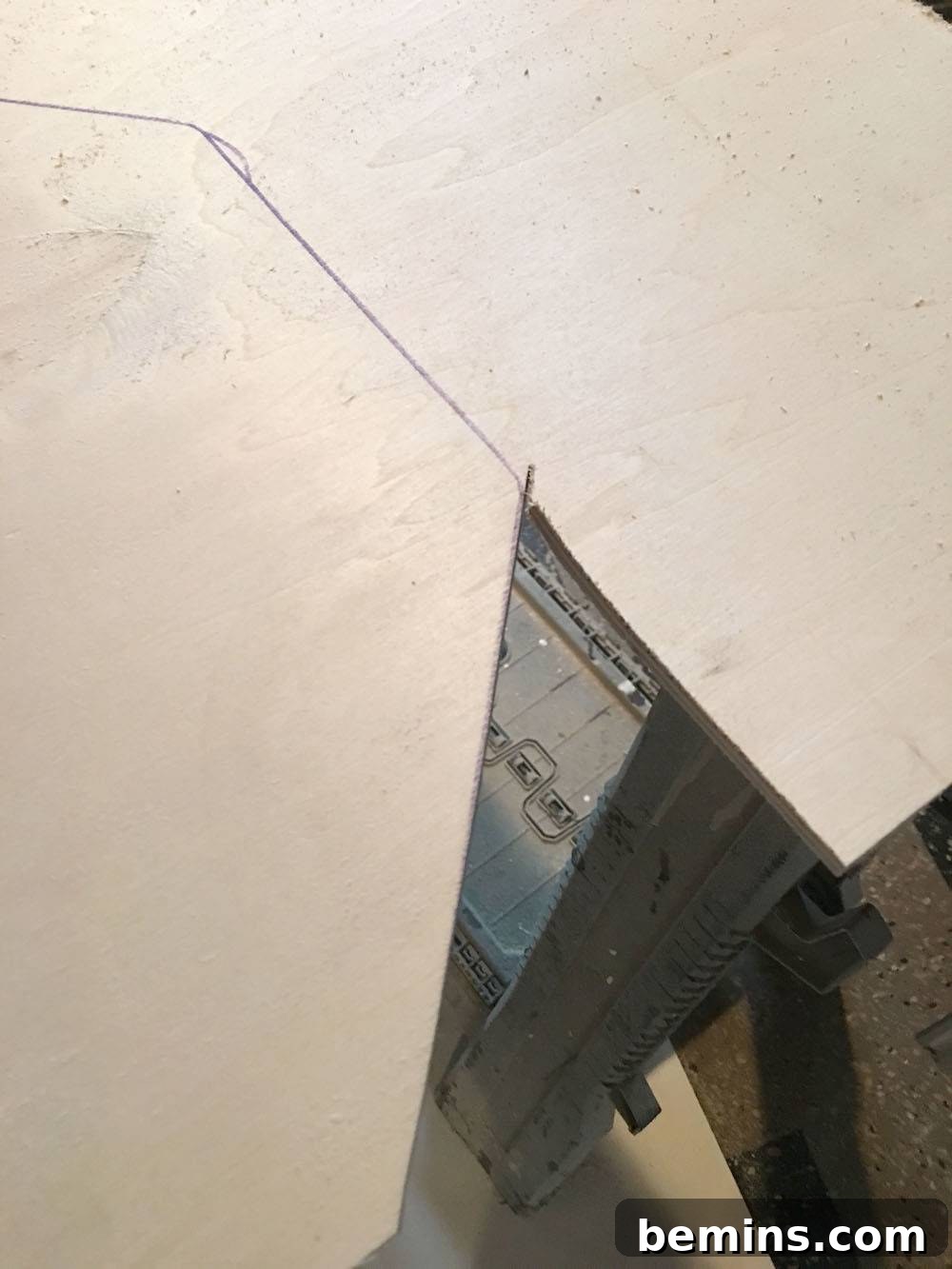 Cutting Wood with a Jigsaw - Close Up