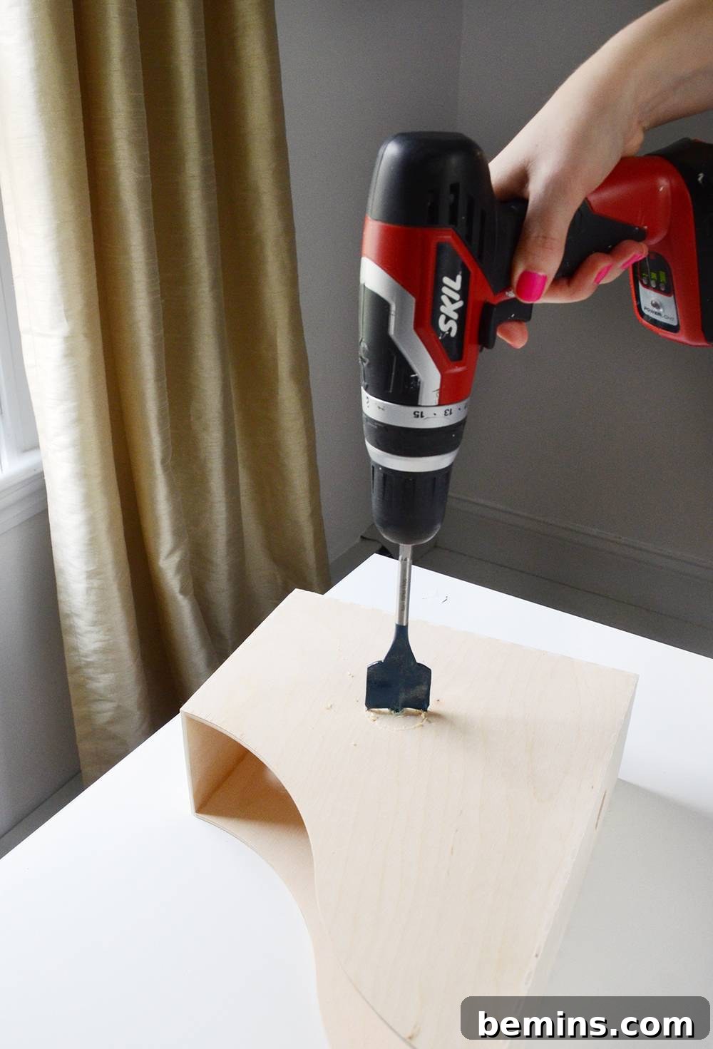 IKEA Hack: Drilling the Entrance Hole