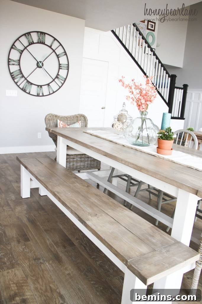 DIY Farmhouse Table and Bench Set