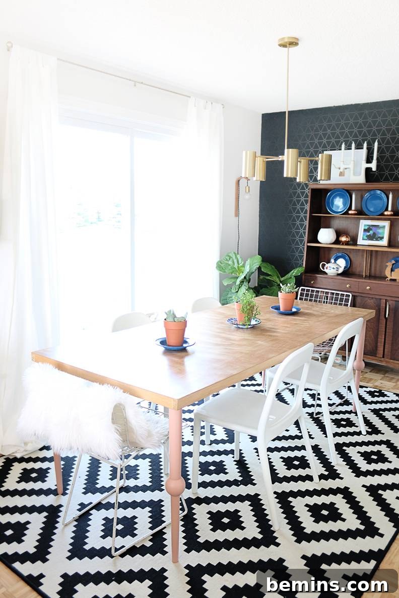 DIY Dining Table Made From a Repurposed Door