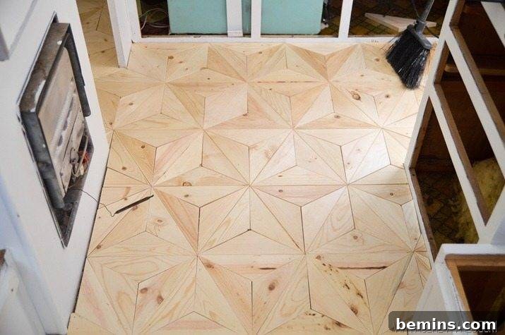 DIY Geometric Wood Flooring