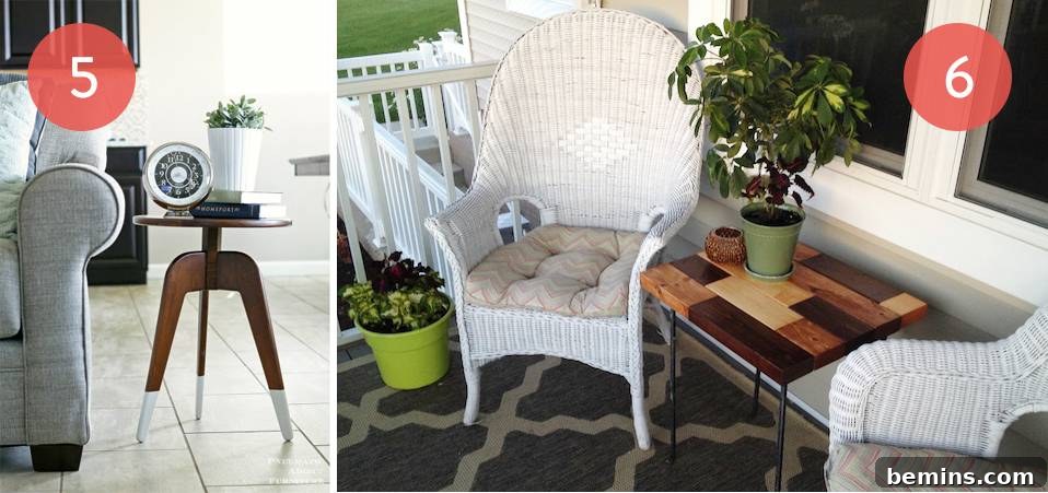 Modern 3-Leg End Table Made from One Board