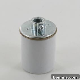 Close-up of a porcelain lamp socket