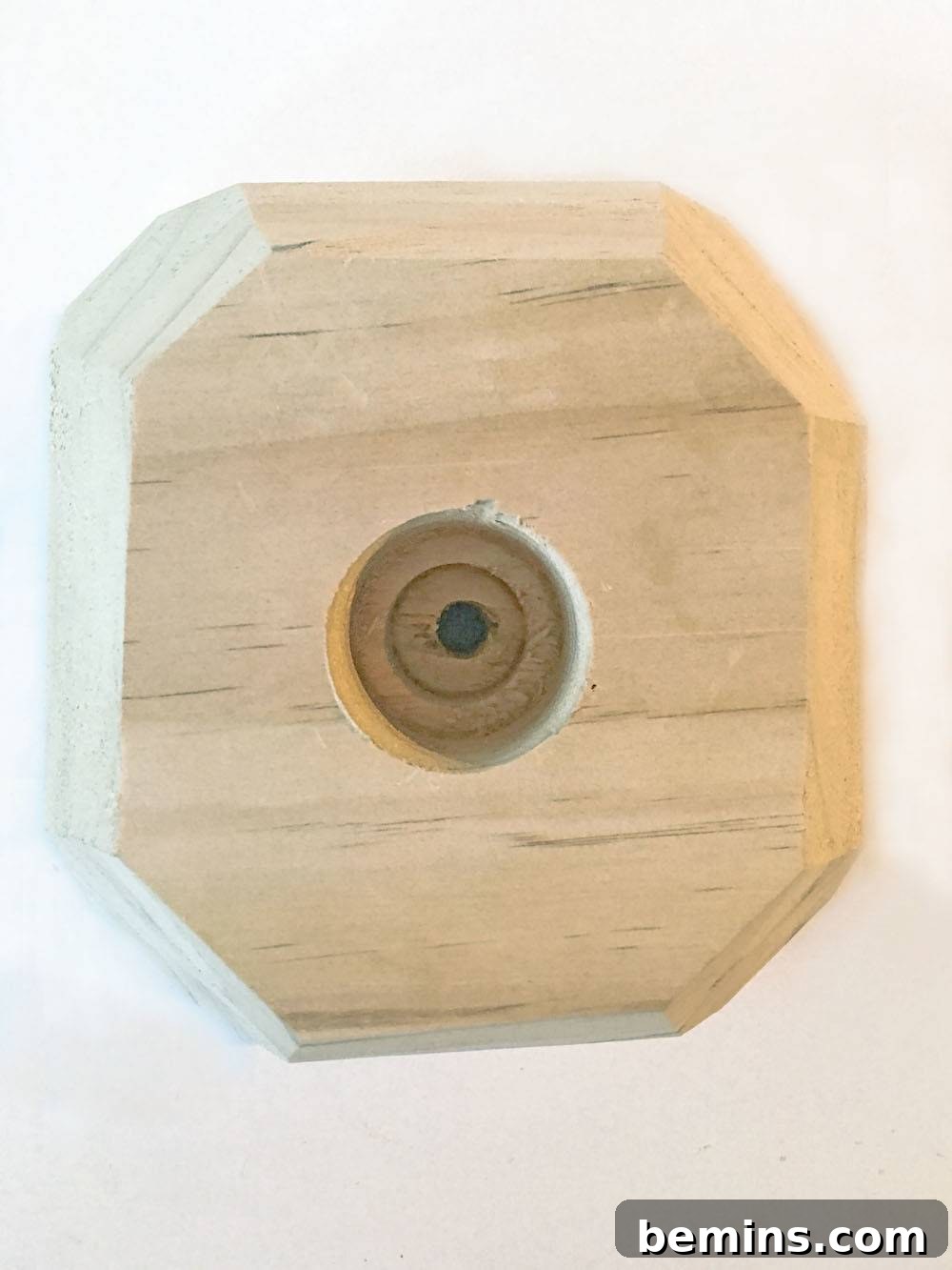 DIY Edison Bulb Wooden Table Lamp 21 The wood block with all three holes drilled