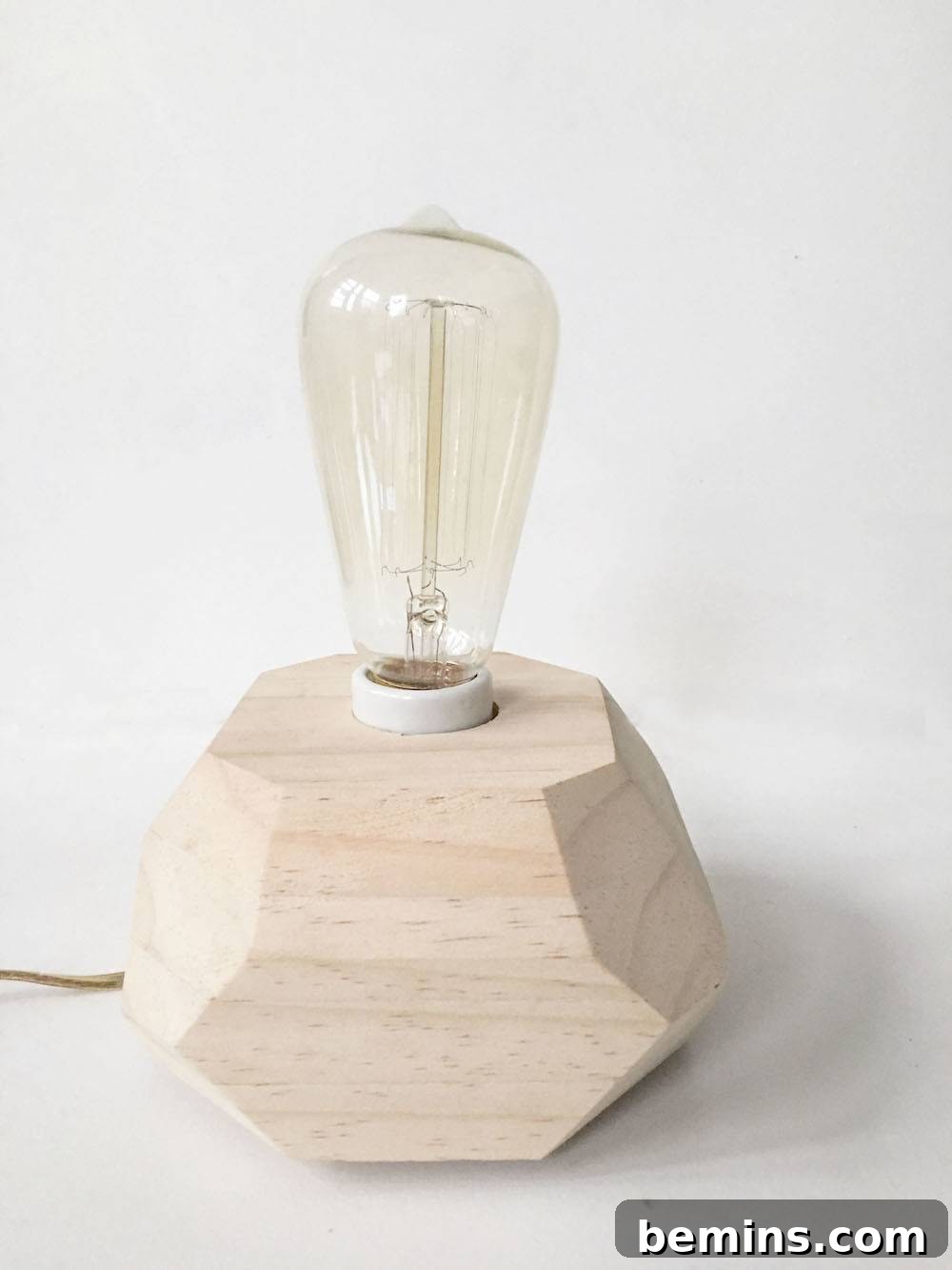 DIY Edison Bulb Wooden Table Lamp 28 Finished DIY Edison Bulb Table Lamp
