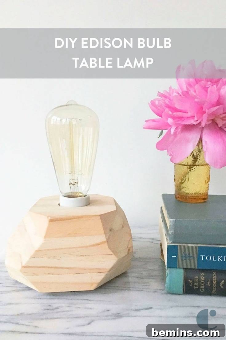 DIY Edison Bulb Wooden Table Lamp 32 DIY Edison Bulb Table Lamp for social sharing