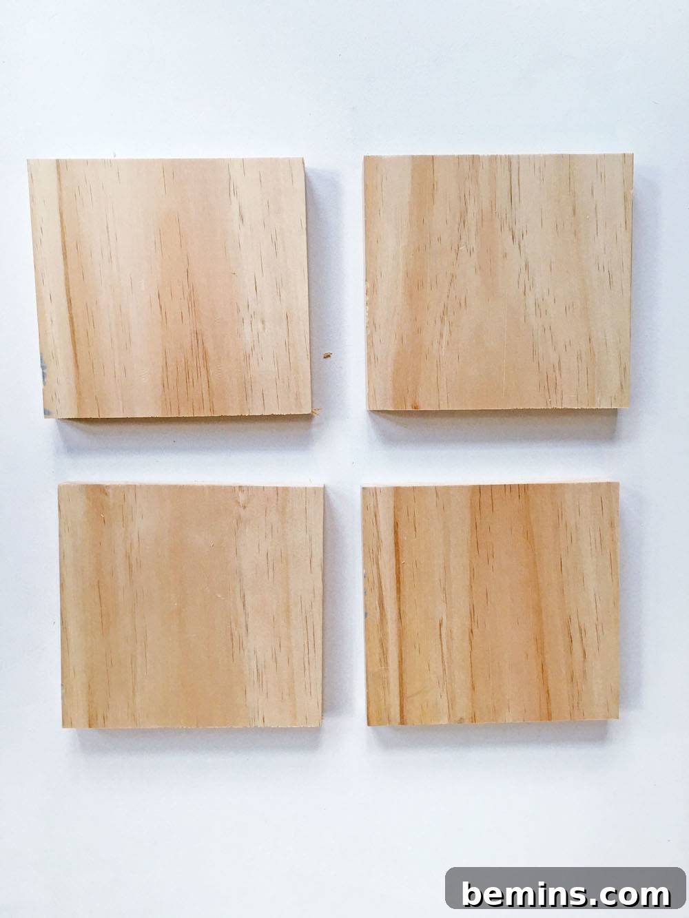 Finished wood squares for the lamp base