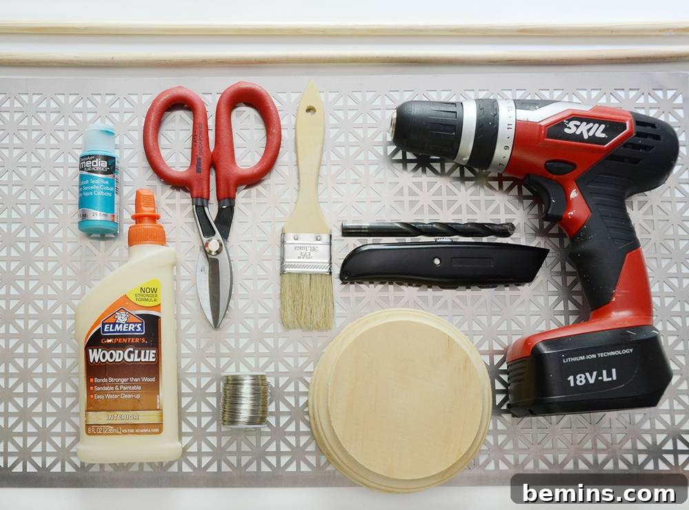 Materials for DIY Backyard Drink Holder