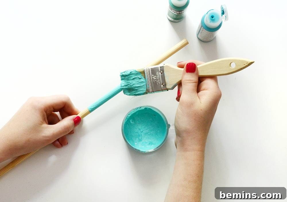 Painting the Wooden Dowels